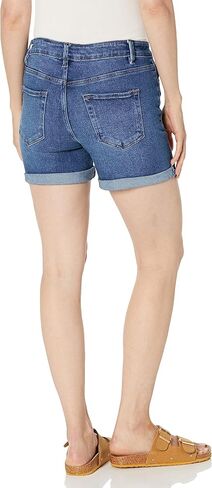 Women's Vintage High Rise Rolled Cuff Shorts with Lycra in Kuwait