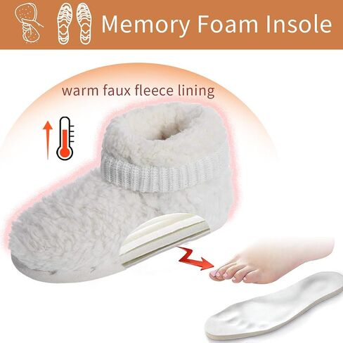MIXIN Women's Comfort Warm Faux Fleece Fuzzy Ankle Bootie Slippers Plush Lining Slip-on House Shoes Anti-Slip Sole Indoor/Outdoor in Saudi Arabia