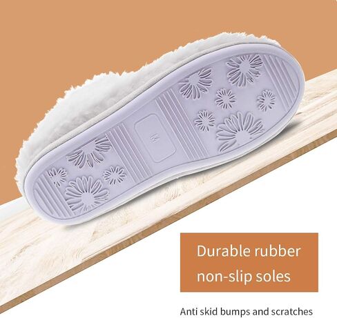 MIXIN Women's Comfort Warm Faux Fleece Fuzzy Ankle Bootie Slippers Plush Lining Slip-on House Shoes Anti-Slip Sole Indoor/Outdoor in Saudi Arabia
