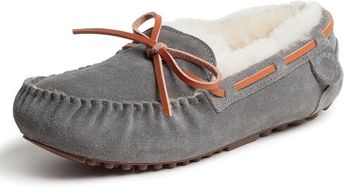 Dearfoams Women's Fireside Water Resistant Shearling Victoria Moc with Tie Slipper in Saudi Arabia