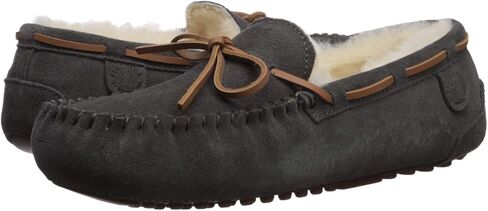Dearfoams Women's Fireside Water Resistant Shearling Victoria Moc with Tie Slipper in Saudi Arabia
