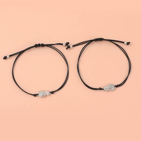 Friendship Bracelets Long Distance Pinky Promise Bracelets for Women Couples Best Friend Matching Bracelets for 2 Anklet Bracelet with Message Card in Saudi Arabia