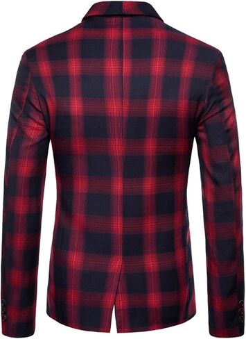 QZH.DUAO Men's Casual Suit Blazer Plaid Jacket in Saudi Arabia