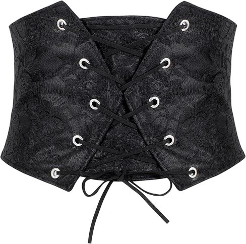 Balteus مشد حزام للنساء مطاطا حزام خصر واسع الدانتيل متابعة حزام السرج حزام Waspie لفساتين الهالوين القراصنة مشد in Kuwait