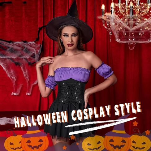 Balteus مشد حزام للنساء مطاطا حزام خصر واسع الدانتيل متابعة حزام السرج حزام Waspie لفساتين الهالوين القراصنة مشد in Kuwait