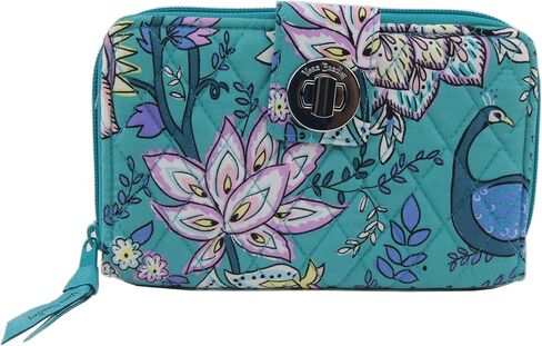 Vera Bradley Cotton RFID Turnlock Wallet, Peacock Garden in Saudi Arabia