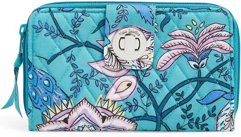 Vera Bradley Cotton RFID Turnlock Wallet, Peacock Garden in Saudi Arabia