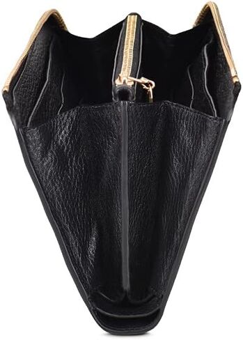 Cuadra women's wallet in genuine leather with zipper and embroidery brown, BD221CR in Saudi Arabia