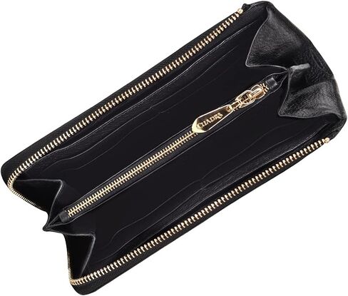 Cuadra women's wallet in genuine leather with zipper and embroidery brown, BD221CR in Saudi Arabia