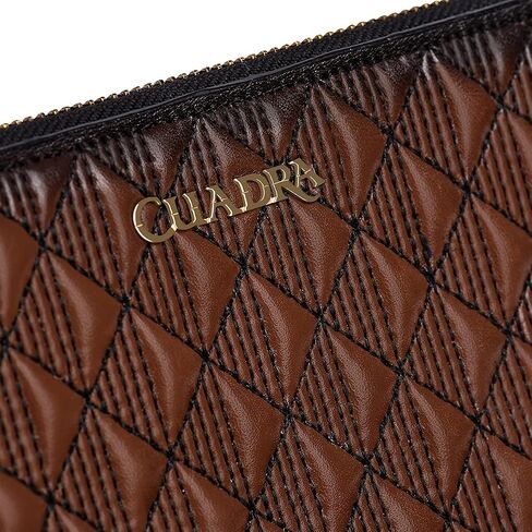 Cuadra women's wallet in genuine leather with zipper and embroidery brown, BD221CR in Saudi Arabia