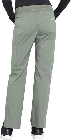 مجموعة ملابس العمل النسائية الاحترافية WW665 بلوزة برقبة على شكل حرف V وWW170 متوسطة الارتفاع مستقيمة الساق قابلة للسحب على البضائع، زيتوني - S Top/S Pant in Kuwait