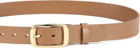 Leather Belt for Women - CR 1.3" Width Casual Womens Belts for Jeans Pants - Ladies Waist Belts with Solid Gold Pin Buckle in Saudi Arabia