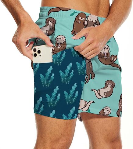 Prowinly Men's Swim Trunks 7 Inch Inseam with Compression Liner Quick Dry Beach Shorts for Mens Board Shorts Swimwear in Saudi Arabia