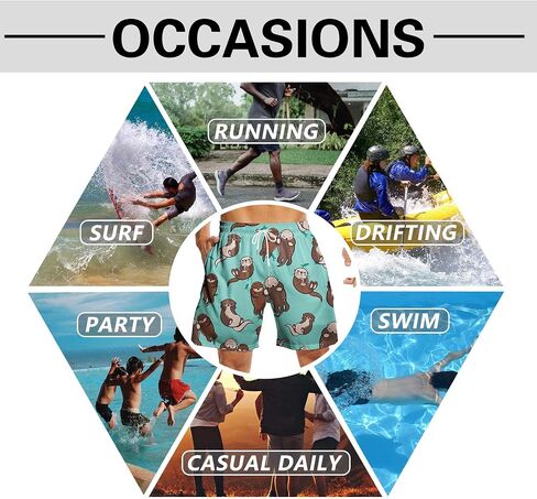 Prowinly Men's Swim Trunks 7 Inch Inseam with Compression Liner Quick Dry Beach Shorts for Mens Board Shorts Swimwear in Saudi Arabia
