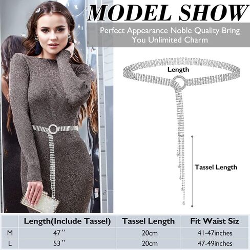 2 Pieces Women Rhinestone Belt Shiny Diamond Crystal Ladies Single O Ring Square Ring Waist Belt for Jeans Dresses in Saudi Arabia