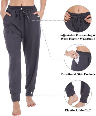 UMMISS Womens Sweatpants High Waisted Yoga Pants with Pockets Elastic Drawstring Joggers Athletic Pants Stretch Sweat Pants in Kuwait