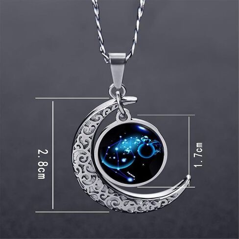 DONKWACHA84 Unisex Stainless Steel Zodiac Moon Pendant Necklaces for Women/Men in Saudi Arabia
