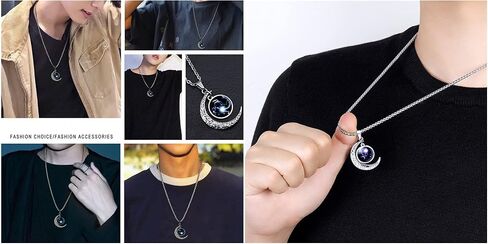DONKWACHA84 Unisex Stainless Steel Zodiac Moon Pendant Necklaces for Women/Men in Saudi Arabia