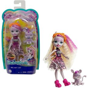 Enchantimals Zadie Zebra Doll (6-in) & Ref Animal Friend Figure from Sunny Savanna Collection, Small Doll with Removable Skirt and Accessories, Great Gift for 3 to 8 Year Olds in Kuwait