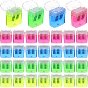 Lincia 12 Pcs Colored Pencil Sharpeners for Kids Bulk Manual Dual Holes Portable Handheld Compact Sharpener for Kids Adults Students Party Favor School Class Office Home Travel School Supplies in Kuwait