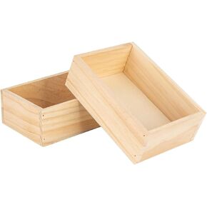 ليبو هوم صندوق زراعة خشبي مستطيل الشكل، صندوق تخزين خشبي طبيعي ريفي، صندوق نافذة للحرف اليدوية للمقتنيات وديكور المنزل والنباتات العصارية in Kuwait