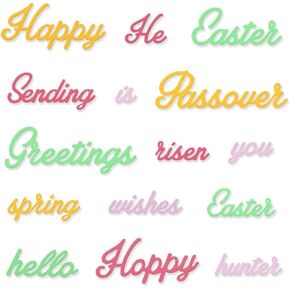 Easter Metal Cutting Dies Blessing Short Words with Sentiment Die Cuts for Card Making, Easter Embossing Stencil Template Tool for Greeting Letters DIY Scrapbooking Photo Album Card Craft Decoration