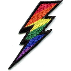 Embroidered Lightning Patch for Clothes and Accessories – Multicolor Embroidered Patch in Retro Design to Iron On and Sew On – Bright and Unique Decoration for Shirts, Jeans, Hats, Bags, and More in Saudi Arabia