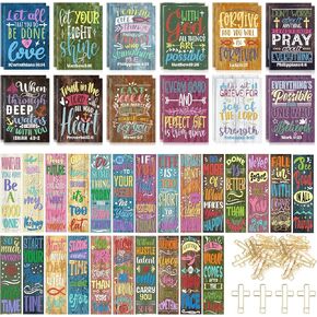 72Pcs Christian Gifts Bulk 24 Bible Verse Bookmark 24 Inspirational Notepads Mini Motivational Notebook 24 Cross Page Clips Scripture Book Marks Bible Journal for School Office Travel Church Supplies in Kuwait