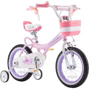 دراجة الأطفال من Royalbaby Girls Princess Bike مع سلة وواقيات الطين مقاس 14 16 18 بوصة للأطفال الصغار المبتدئين للأعمار من 3 إلى 10 سنوات، خيارات عجلات التدريب