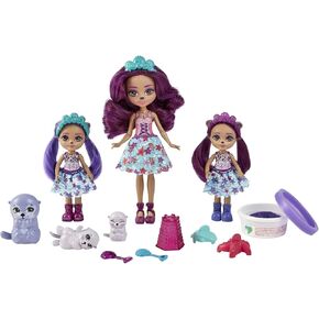 Enchantimals Family Toy Set, Ottavia Otter Doll (6-in) with Little Sibling Dolls (4-in) and 3 Otter Animal Figures, Great Gift for Kids Ages 3 and Up in Kuwait