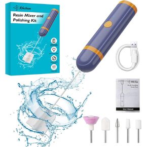 خلاط وملمع راتنج JDiction - خلاط راتنجات الإيبوكسي القابل لإعادة الشحن يدويًا لتقليل الفقاعات، محرك راتنج للراتنج، خلط السيليكون، ملمع راتنجات الإيبوكسي مع 5 رؤوس طحن in Kuwait