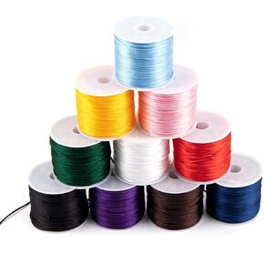 Framendino, 10 Colors 1.5mm Nylon Cord Silk Cords Hand Knitting String for DIY Crafts Jewelry Making Bracelet Necklace Chinese Knot Beading Thread