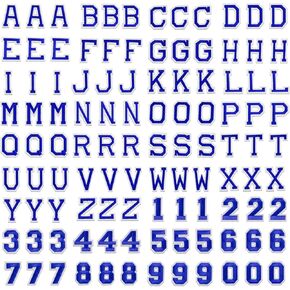 Coopay 108 Pieces Letter Number Iron on Patches, Alphabet Sew on Appliques with A-Z Letter 0-9 Number Badge Decorate Repair Patches for Jeans, Shirts, Hats, Shoes, Bags Clothing Supplies (Gold)