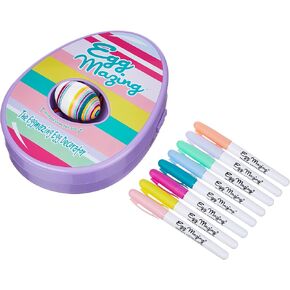 The Eggmazing Egg Decorator Easter Egg Decorator Kit - Arts and Crafts Set - Includes Egg Decorating Spinner and 8 Colorful Quick Drying Non Toxic Markers (Spring Green) - Packaging May Vary