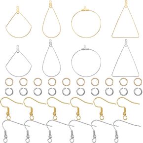 UNICRAFTALE Earring DIY Making Kit 24pcs Beading Hoop Earring Finding Stainless Steel Wire Pendants and 60pcs Open Jump Rings 60pcs Earring Hooks for Earrings Jewelry Making in Saudi Arabia