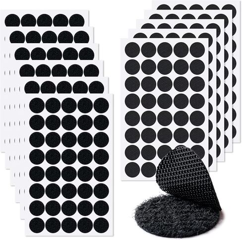 BOOMIBOO Self Adhesive Dots,960pcs(480Pairs) 0.59" Diameter Adhesive Back Nylon Dots with Strong Adhesive, Nylon Adhesive Back Round Hook & Loop Circles, Perfect for School, Classroom, Office, Home in Kuwait