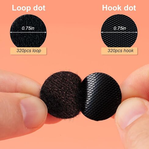 BOOMIBOO Self Adhesive Dots,960pcs(480Pairs) 0.59" Diameter Adhesive Back Nylon Dots with Strong Adhesive, Nylon Adhesive Back Round Hook & Loop Circles, Perfect for School, Classroom, Office, Home in Kuwait