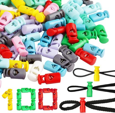 100 قطعة من 100 قطعة من 10 الوان، بلاستيك قابل للتعديل مزود بنابض منزلق قابل لاعادة الاستخدام، فتحة واحدة مريحة، رباط مرن متعدد الوظائف خفيف الوزن بمشبك تثبيت in Kuwait