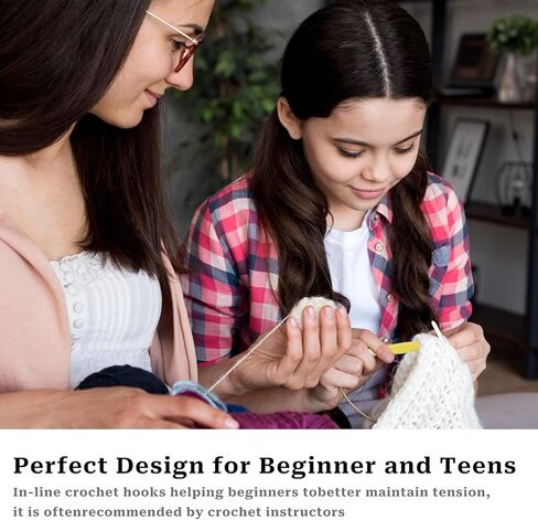 مجموعة خطافات كروشيه مضمنة من 8 قطع، خطافات كروشيه بمقبض ناعم مريح، خطاف كروشيه غير قابل للانزلاق، مجموعة ابر كروشيه للمبتدئين في الكروشيه، ابر كروشيه عميقة لخيوط الغزل 2.5 ملم - 6.0 ملم (C-J) in Kuwait