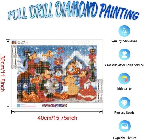 DIY 5D الماس اللوحة بواسطة أرقام مجموعات، 16 "X12" DonaDuck Snowfield Paradise عيد الميلاد لوحات DIY كريستال حجر الراين الماس التطريز الكامل الحفر عبر الابره عدة الفنون الحرفية للديكور in Kuwait