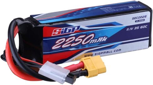 SIGP 3S 11.1V Lipo Battery 2250mAh 60C Soft Pack with XT60 Plug for RC Airplane Quadcopter Helicopter Drone FPV Racing Hobby in Kuwait