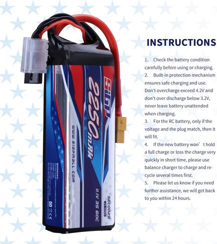 SIGP 3S 11.1V Lipo Battery 2250mAh 60C Soft Pack with XT60 Plug for RC Airplane Quadcopter Helicopter Drone FPV Racing Hobby in Kuwait