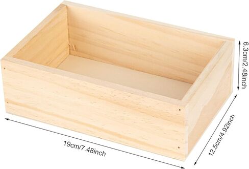 ليبو هوم صندوق زراعة خشبي مستطيل الشكل، صندوق تخزين خشبي طبيعي ريفي، صندوق نافذة للحرف اليدوية للمقتنيات وديكور المنزل والنباتات العصارية in Kuwait