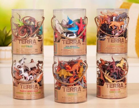 Terra by Battat – 60 Pcs Lizards Animal Tube – Realistic Plastic Animal Toys – Reptile & Amphibian Figurines – Frog, Alligator, Snake & More for Kids and Toddlers 3+ in Saudi Arabia