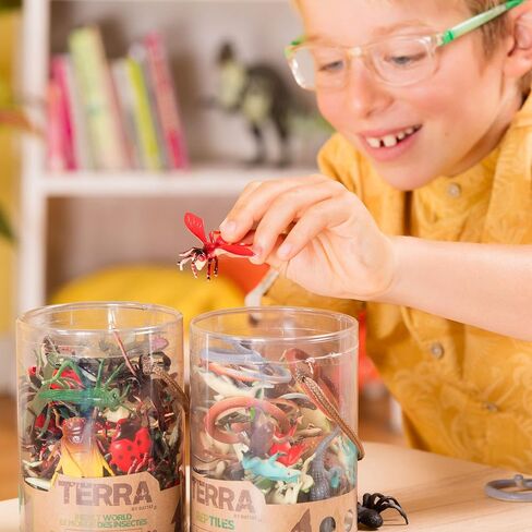 Terra by Battat – 60 Pcs Lizards Animal Tube – Realistic Plastic Animal Toys – Reptile & Amphibian Figurines – Frog, Alligator, Snake & More for Kids and Toddlers 3+ in Saudi Arabia