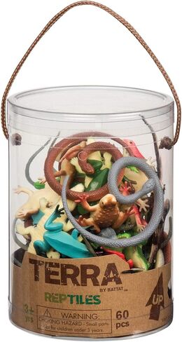 Terra by Battat – 60 Pcs Lizards Animal Tube – Realistic Plastic Animal Toys – Reptile & Amphibian Figurines – Frog, Alligator, Snake & More for Kids and Toddlers 3+ in Saudi Arabia