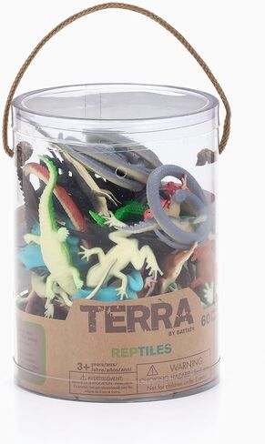Terra by Battat – 60 Pcs Lizards Animal Tube – Realistic Plastic Animal Toys – Reptile & Amphibian Figurines – Frog, Alligator, Snake & More for Kids and Toddlers 3+ in Saudi Arabia