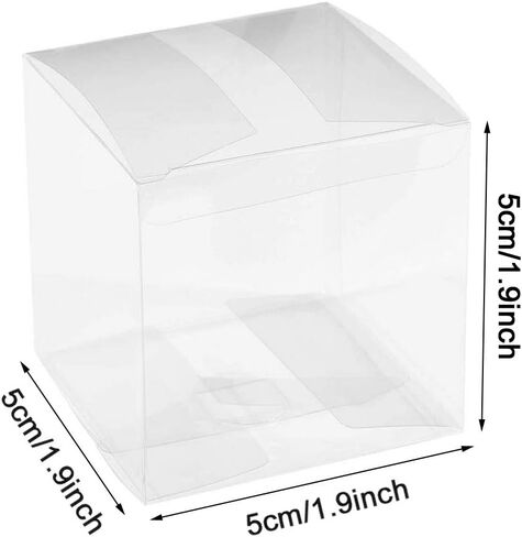 30 قطعة من صندوق الحلوى الشفاف من GGOUPTY مقاس 2 بوصة × 2 بوصة × 2 بوصة علب هدايا مفضلة صناديق مكعبات بلاستيكية شفافة للكب كيك وحفلات الزفاف وعيد الميلاد in Kuwait