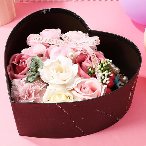 NUOBESTY Storage Cases 3pcs Heart Shaped Boxes Gift Arrangement Boxes Flower Box for Luxury Flower Festival Holiday New Year Favors Black Candy Packing Boxes in Saudi Arabia