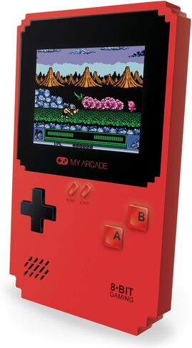 وحدة التحكم في الألعاب المحمولة My Arcade Pixel Player: 300 لعبة ذات طراز قديم بالإضافة إلى 8 بيانات شرقية، تعمل بالبطارية أو Micro USB، شاشة ملونة، مقبس مخرج AV للتلفزيون، مكبر الصوت، التحكم في مستوى الصوت، مقبس سماعة الرأس in Kuwait